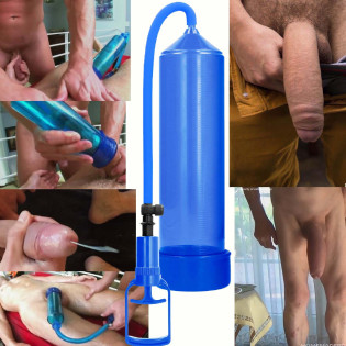 Cock vacuum pump 21,5 cm blue|® XLeathers|XLEATHERS|Pompes à pénis