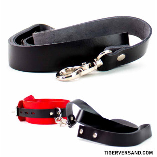 Leather collar Eddy with leash|TOY PLAYER|XLEATHERS|BDSM Fesseln