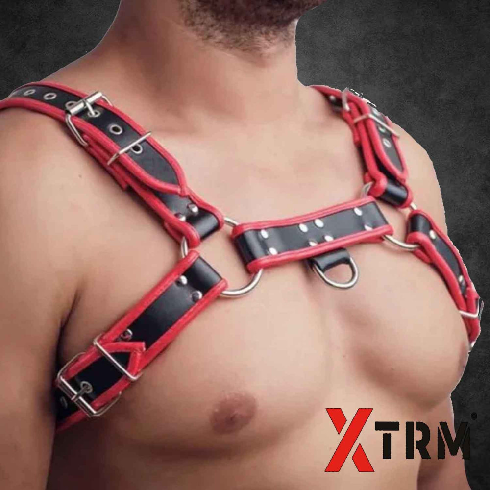 Obsidian Flame Harness|TOY PLAYER|XLEATHERS|BDSM Harness