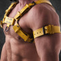 Alpha Pull – Kraftvoller Leder-Brustgurt in Gelb|SAXOS.NET LEATHER|XLEATHERS|BDSM Harness