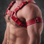 Alpha Fist – Kraftvoller Leder-Harness in Rot|SAXOS.NET LEATHER|XLEATHERS|BDSM Harness