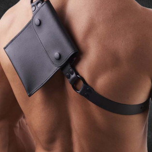 SLING POUCH - GENUINE LEATHER SHOULDER BAG|SAXOS.NET LEATHER|XLEATHERS|Harnais BDSM