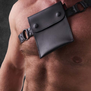 SLING POUCH - GENUINE LEATHER SHOULDER BAG|SAXOS.NET LEATHER|XLEATHERS|Harnais BDSM