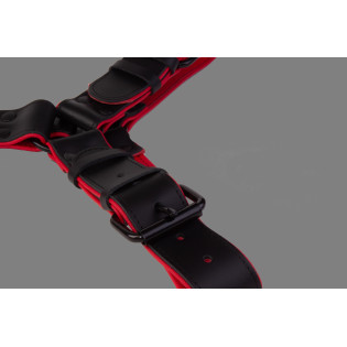 Titan robuster BDSM Harness Red/BLACK|SAXOS.NET LEATHER|XLEATHERS|Harnais BDSM