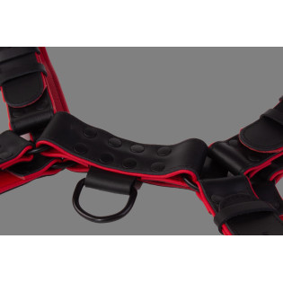 Titan robuster BDSM Harness Red/BLACK|SAXOS.NET LEATHER|XLEATHERS|Harnais BDSM