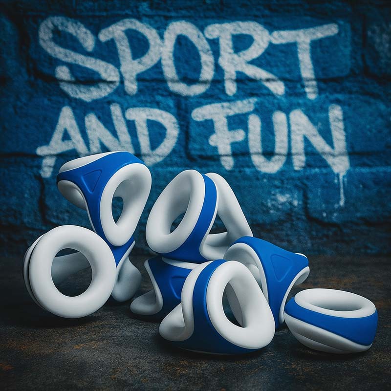 White Blue Cocksling by Zoolix|Zoolix|XLEATHERS|Ballstretcher