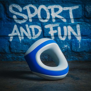 White Blue Cocksling by Zoolix|Zoolix|XLEATHERS|Ballstretcher